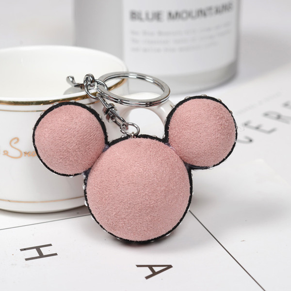 New Fashion Cartoon mouse Car Keychain Key Chain Charm Pendant Key Ring For Women Porte Clef Strass