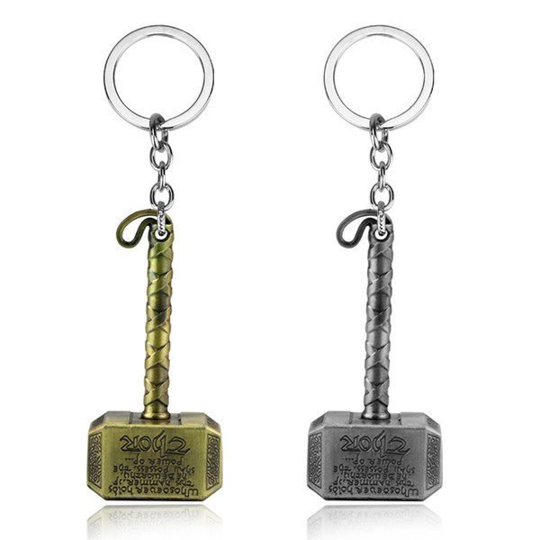 Hot Sell The Avengers Alliance Thor Hammer Keychain High Quality Key Chains Movie Fans Car Keyring Jewelry