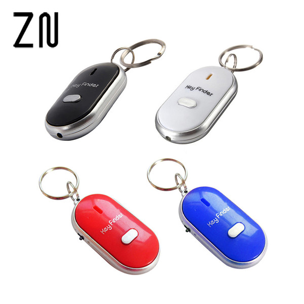 High Quality 1PC White Black Red Blue LED Key Finder Locator Find Lost Keys Chain Keychain Whistle Sound Control