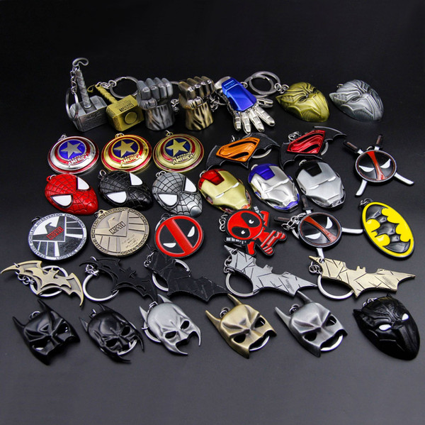 Marvel Avengers Keychains Thanos Spider Man THOR Quake IRON MAN HULK Captain America Infinity Glove Deadpool