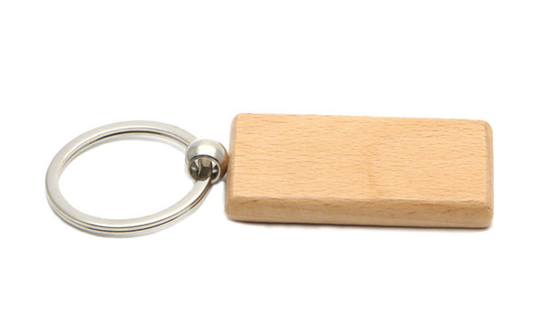 Blank Wooden Key Chain Rectangle Key ring personalized keychain Can be engraved logo 2.25''*1.25'' 25Pcs /Lot KW01C Free Ship