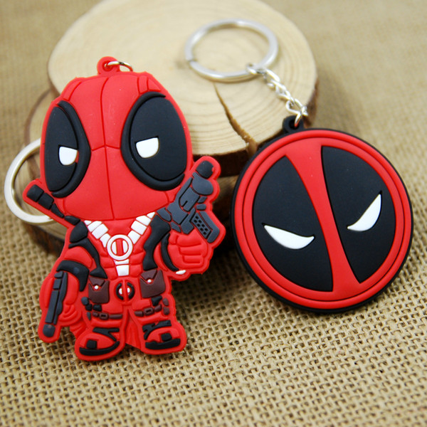 Hero X-Men Deadpool Logo PVC Keychain Fashion Metal Pendant Key Chain (10pcs/Lot / Size:5.5-8cm)