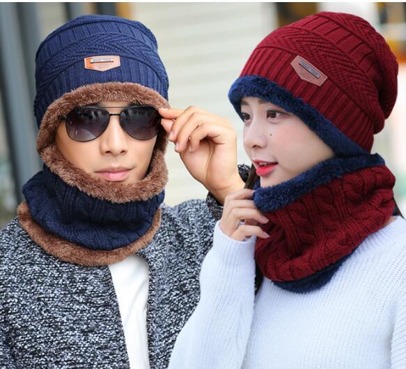 Winter hat knit cap Neck warmer scarf cap Winter Hats For men knitted hat men prevention Wind snow