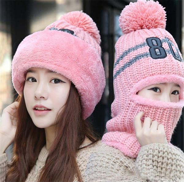 2 Pieces Set Winter Knitted Hat Scarf Set For Women Warm Suit Girl Wool Hats Thicken Multicolor Designer Scarves Beanie Knitted Caps Crochet