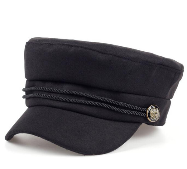 Fashion Blank Black High Quality Newsboy Caps for Women Spring Autumn Winter Hats Felt Cap Winter Ladies Black Hat Beret Cap