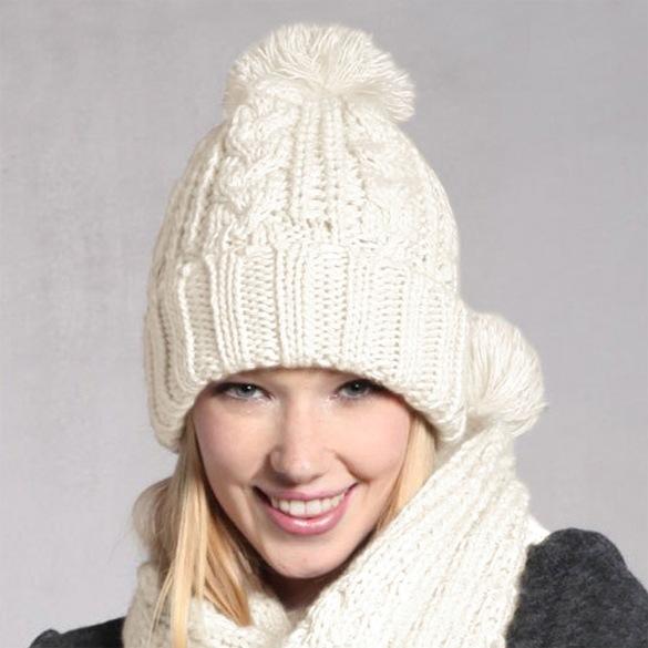 Knitted Woman Winter Scarf Hat Sets Warm Pompon Beanie Bonnet Hats toucas de inverno feminina Fashion Winter Accessories