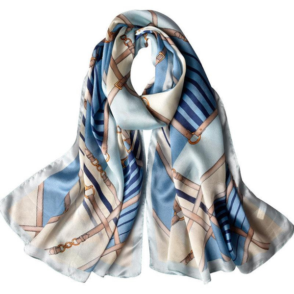 Hangzhou silk silk scarf female silk summer wild thin section beach seaside dual-use sunscreen long shawl