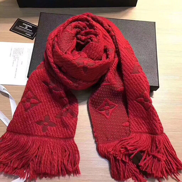 Luxury Winter Scarf For Women Brand Designer Wool Cotton Brand Mens Scarf Fashion Women Colorful Letter Designer Winter Warm Flower Scarves