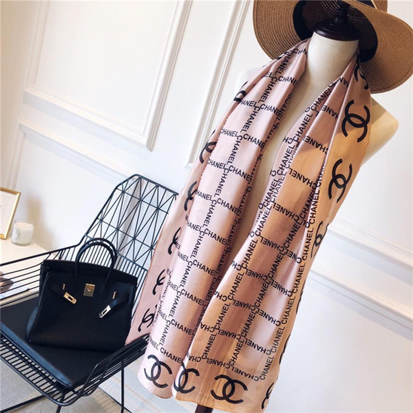 2019 New designer scarf women luxury brand pashmina Letter Floral scarves newest silk scarfs designer head scarf