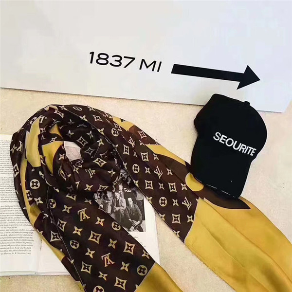 2019New Designer Silk scarf for Women 2019 Spring Luxury Brand Floral Flower Long Scarves size 180x90Cm Shawls gift