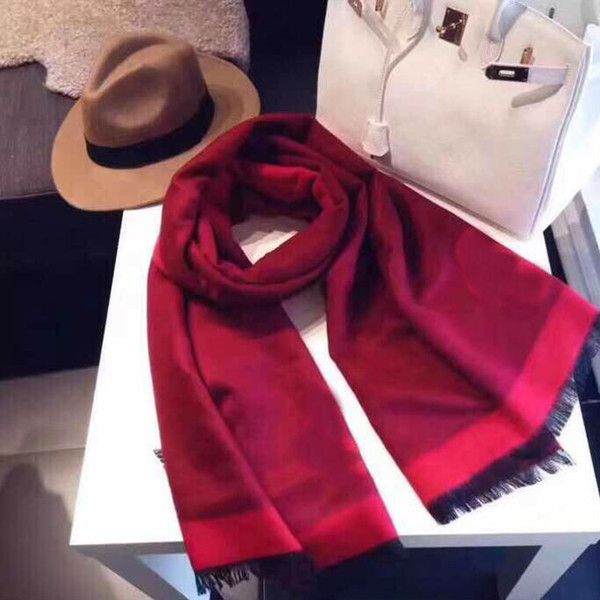 top quality luxury brand scarf letter pattern women scarf wppl silk cashmere designer scarf shawl ladies warm scarves size 180*70cm