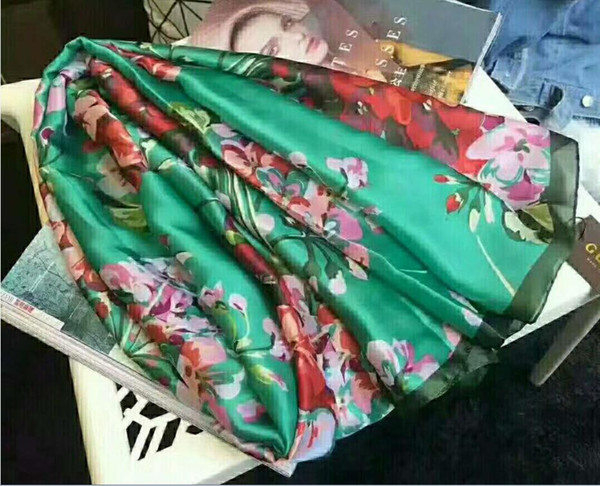 wholesale European Style High Quality 100% Silk Scarf Lady Designer Scarf Summer thin scarf 90*180cm with box Free Shipping S103