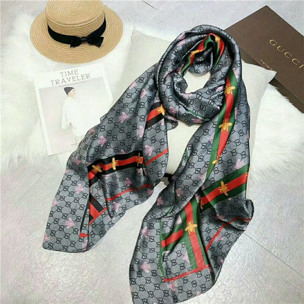 Luxury scarf designer thin soft Silk scarves well-known designer scarf brand women's scarf 17 color wholesale