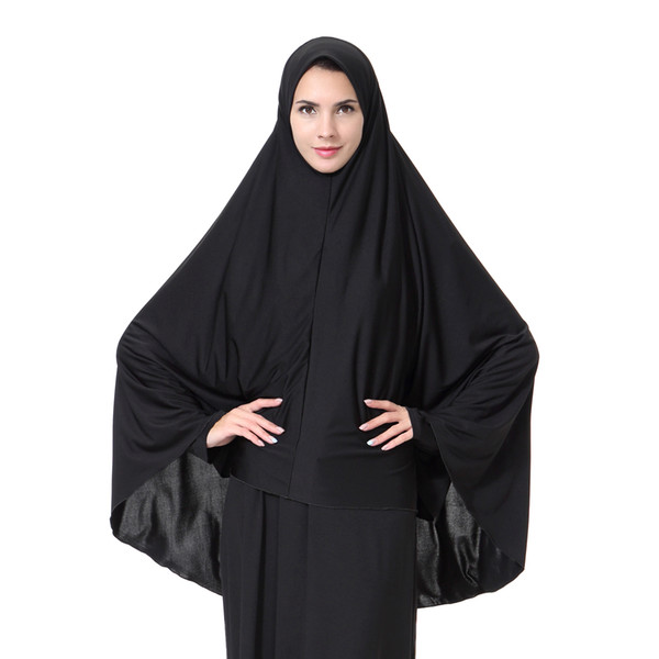 2018 New Arrival Morden Muslim Women Full Cover Black Hijab Classic Islamic Fashion Headwer & Scraf M-XL