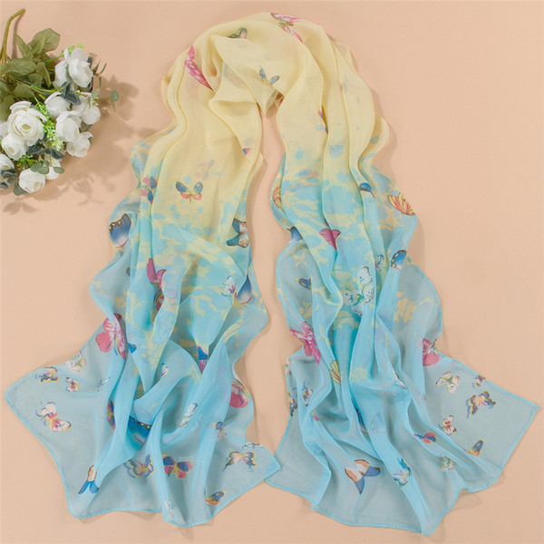 2016 new scarf thin chiffon silk scarf spring and autumn butterfly accessories women's summer sunscreen cape