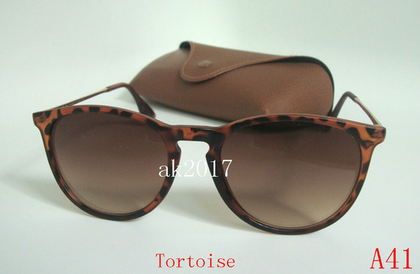 1Pair High Quality Womens Sunglasses Erika Eyewear Designer Sun Glasses Tortoise Brown Frame 52mm Lens Come With Brown Case