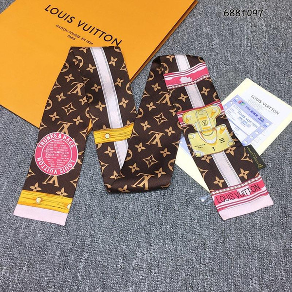 2019 New 8*118CM Satin Horse Scarves 2019 Hot Small Twill Imitation Silk Scarves Fashion Head Band Scarf Handbag Decoration Wholesale