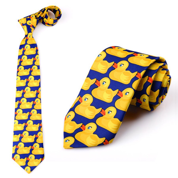 1 PC Fashion Casual Men Tie Hot TV Show Yellow Ducky Necktie Fancy Duck Pattern Tie Free Shipping