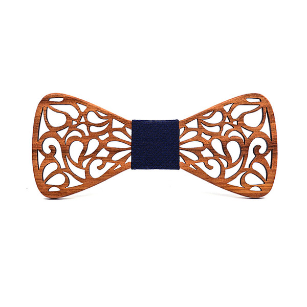 New Floral Wood Bow Ties for Men Bowtie Hollow Butterflies Wedding wooden bowtie Shirt krawatte Bowknots Slim tie