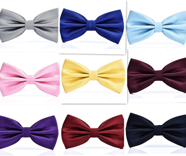 Bow ties 2017 for Wedding Party double Bow 18 color trendy plaid collar polyester men bowties Neckwear for bridegroom D092