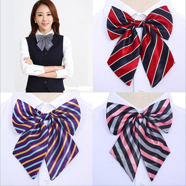 Women's Grid Bowknot Bow Tie Rayon Business Ladies Uniform Neckwear Flower Hot Sale Womens Cravat Bow Ties