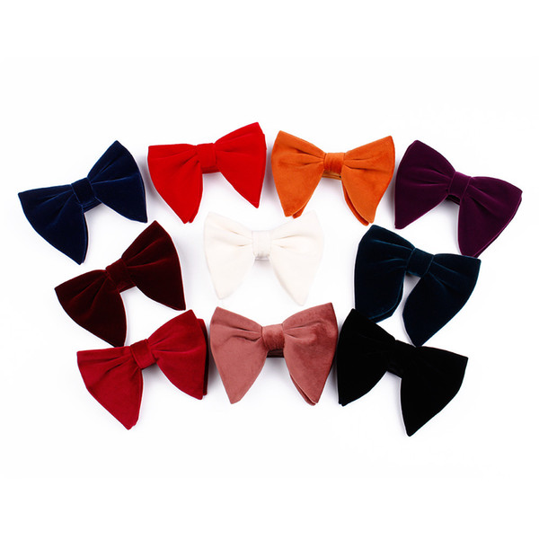 Fashion Woman Golden Velvet Bowknot Causal Female Solid Color Tie Plush Velvet Gentleman Bowknot Wedding Party TTA542