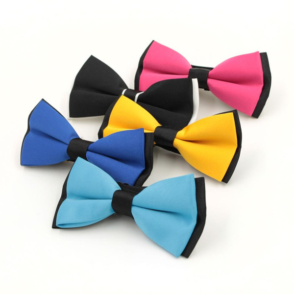 1 piece Fashion Bow tie for Men Tuxedo Classic Solid Color Bowtie Wedding Party Red Black White Brand Cravat Butterfly Uniform