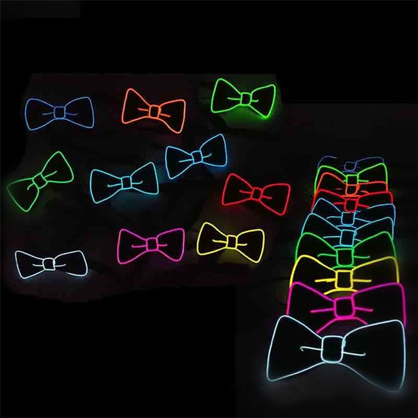 10 colors Glowing bow tie luminescent LED bow tie Originality flash ball bar luminous bow tie CA504