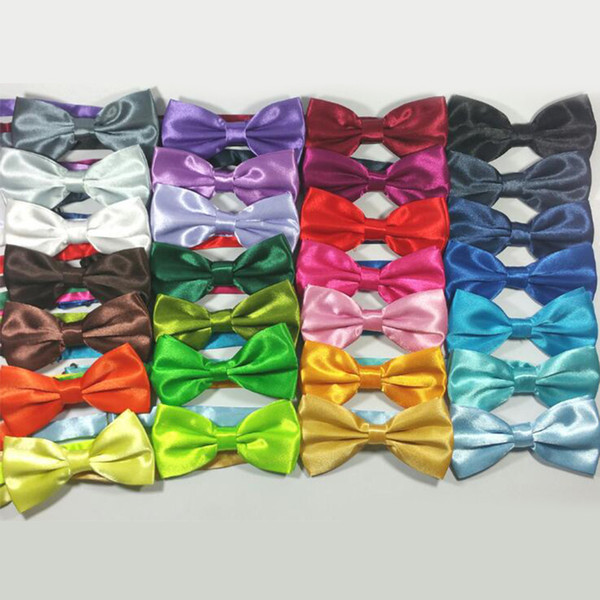 Hot MIX COLORS Men STAIN Solid COLORS Bow Ties Butterfly Gentleman Wedding Party Adjustable Wedding PLAIN Prom boe tie