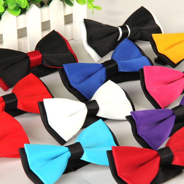 Fashion Solid Bow Ties Red Black White Blue Bow Tie Bowtie for Wedding Groom Groomsmen Gift 210043