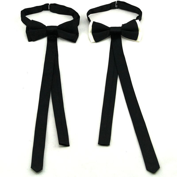 ribbon bowknot trendy neckwear for men butterfly men's bow ties black white