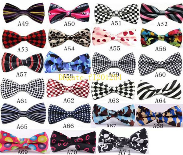 Free Shipping Fashion Bowtie Bow Tie Grid Men Bowties Women General Neckties accessories 104 colors ,500pcs/lot