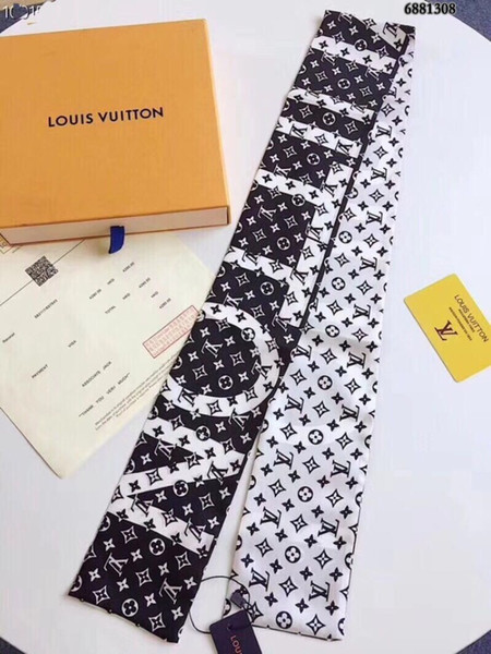 Lou 2019 double-layer silk ribbon goddess must enter the imported silk fabric very special touch scarf scarf hair band bag accessories