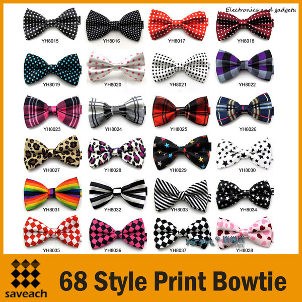 2015 Fashion Mens Womens Unisex Floral Leisure Polka Dot Stripes Print Bowtie Neckwear Bow Tie 68 style available Random Delivery