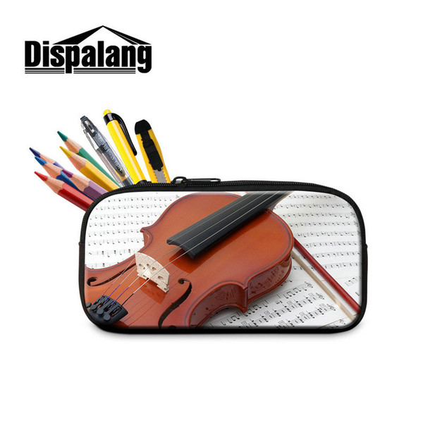 3D Violin Printed Pen Bag Student Stationery Gift For Preschoolers Creative Design Music Pencil Case Cosmetic Bags For Women Child Pen Pouch