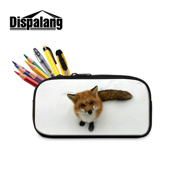 Nice Animal Fox Pencil Cases for School Children Boys Big Pen Box Girl Pencils Bags Lady Zipper Cosmetic Cases Work Office