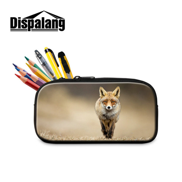 Cool Animal Printing Boys Pencil Cases Men Pen Bags For Office Work School Children Multifunction Bag Makeup Pouch