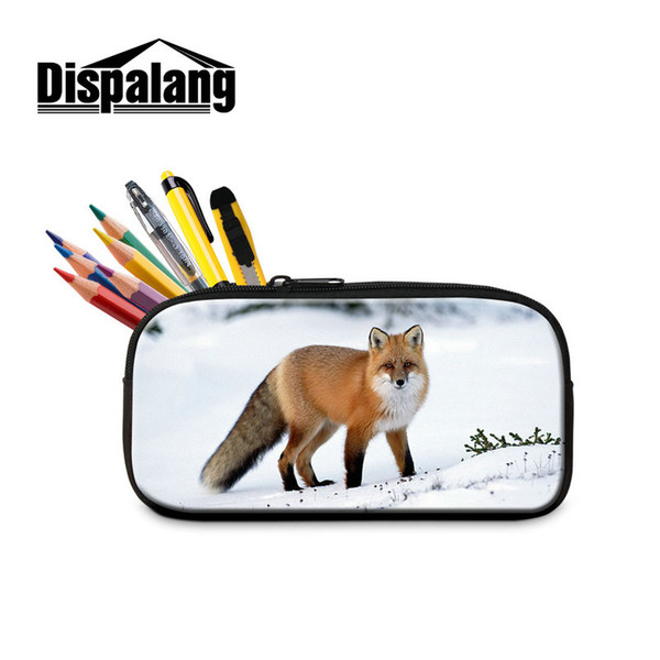 Cute 3D Fox Print Kids Pencil Case for Children Lovely School Supplies Multi-Functional Cosmetic Bags Quality Storage Pouch Outdoor Office