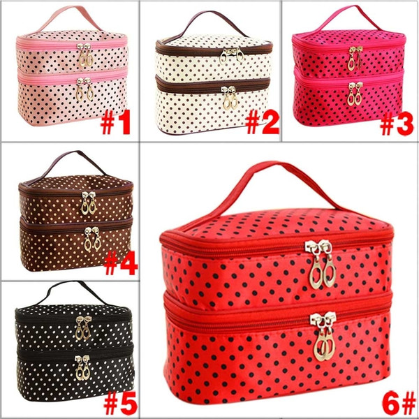 New Fashion Double-deck Travel Toiletry Beauty Cosmetic Bag Makeup Case Organizer Zipper Holder Handbag