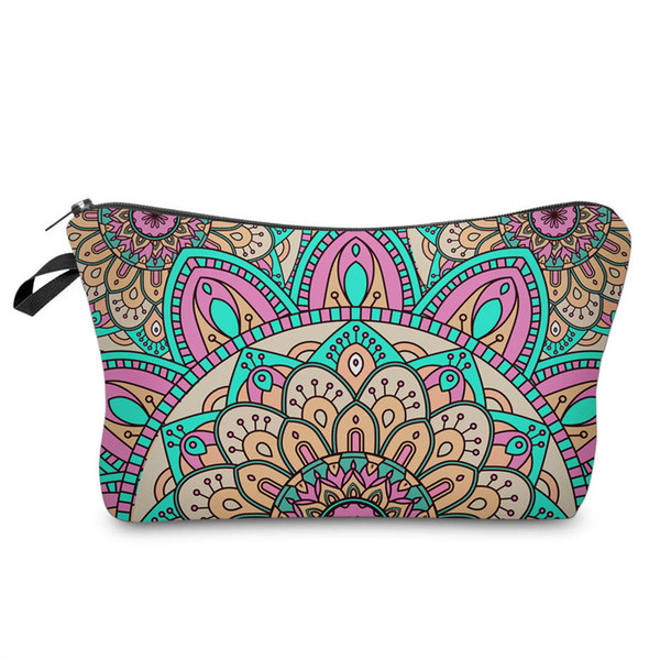 Trousse De Toilette Mandala Turquoise 3D Print Women Cosmetics Bags New Neceser Organizer Maleta De Maquiagem Vanity Makeup Bag