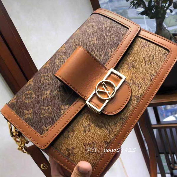 2019s Fashion Design Women's DAUPHINE M44391 Shoulder Bag Medium Chain Bags Genuine Leather Messenger Purse Female Handbags designer handba