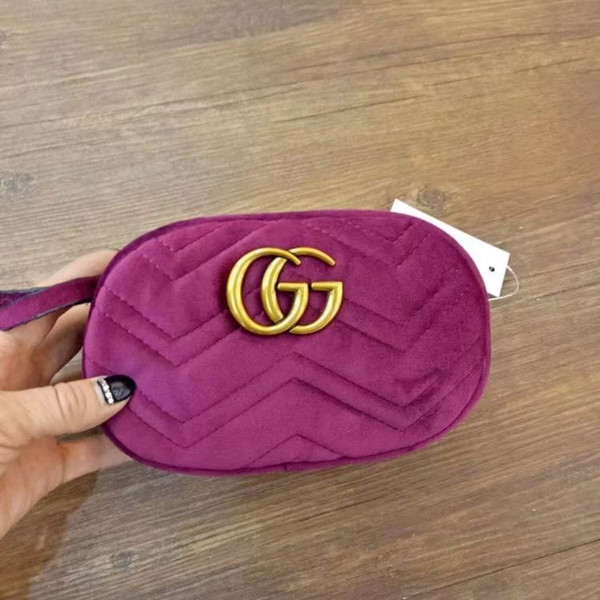 2017 style Most popular luxury handbags men women bag designer mini messenger bags feminina velvet girl waist bag with 2216