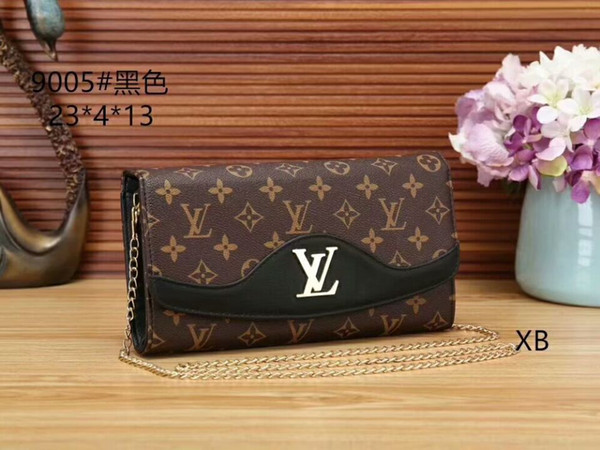 selling 2018 new women brown letter wallet hand bag luxury Single shoulder bag purse Clutch wallet Designer bags Cosmetic bag L-V3