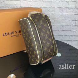 Women's Cosmetic Bag Wholesales Women's Genuine Leather Travel Bag Cosmetic Bags Fashion Messenger Handbags + Dust Bag L478