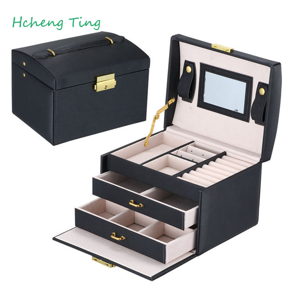 Wholesale- Travel Makeup Organizer Bag Case Cosmetic Jewelry Organizer Box Toiletry Make Up Gift Box Professional Jewelry Cosmetics Case