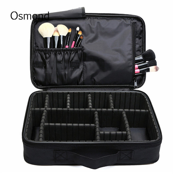 Wholesale- Osmond Makeup Brush Bag Case Make Up Organizer Toiletry Bag Storage Cosmetic Bag Large Nail Art Tool Boxes With Portable Bolso