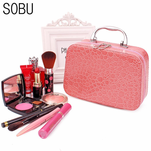 2019 High Quality Professional Empty Makeup Organizer Bolso Mujer Cosmetic Case Travel Large Capacity Storage Bag Suitcases H121