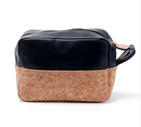 Men's Shaving Bag Blanks Patchwork PU Cork Cosmetic Bag Men's Travel Case Gift Bag DOM333