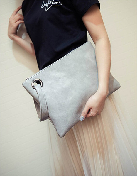 Fashion solid women's clutch bag leather women envelope bag clutch evening bag female Clutches Handbag Immediately shipping