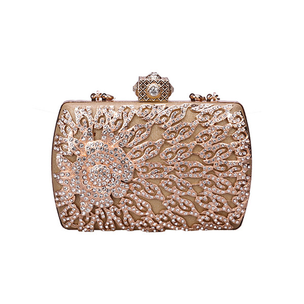 Pink sugao crystal Luxury evening bag shoulder bag Bling party purse Top diamond Boutique Gold silver women wedding Day clutch handbag